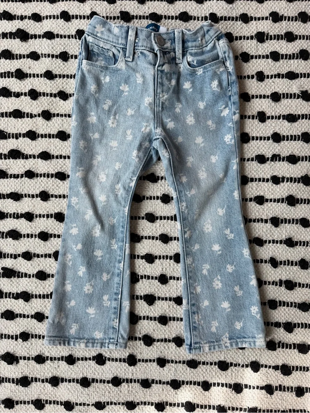 Old Navy Light Blue Floral Print Kids Jeans